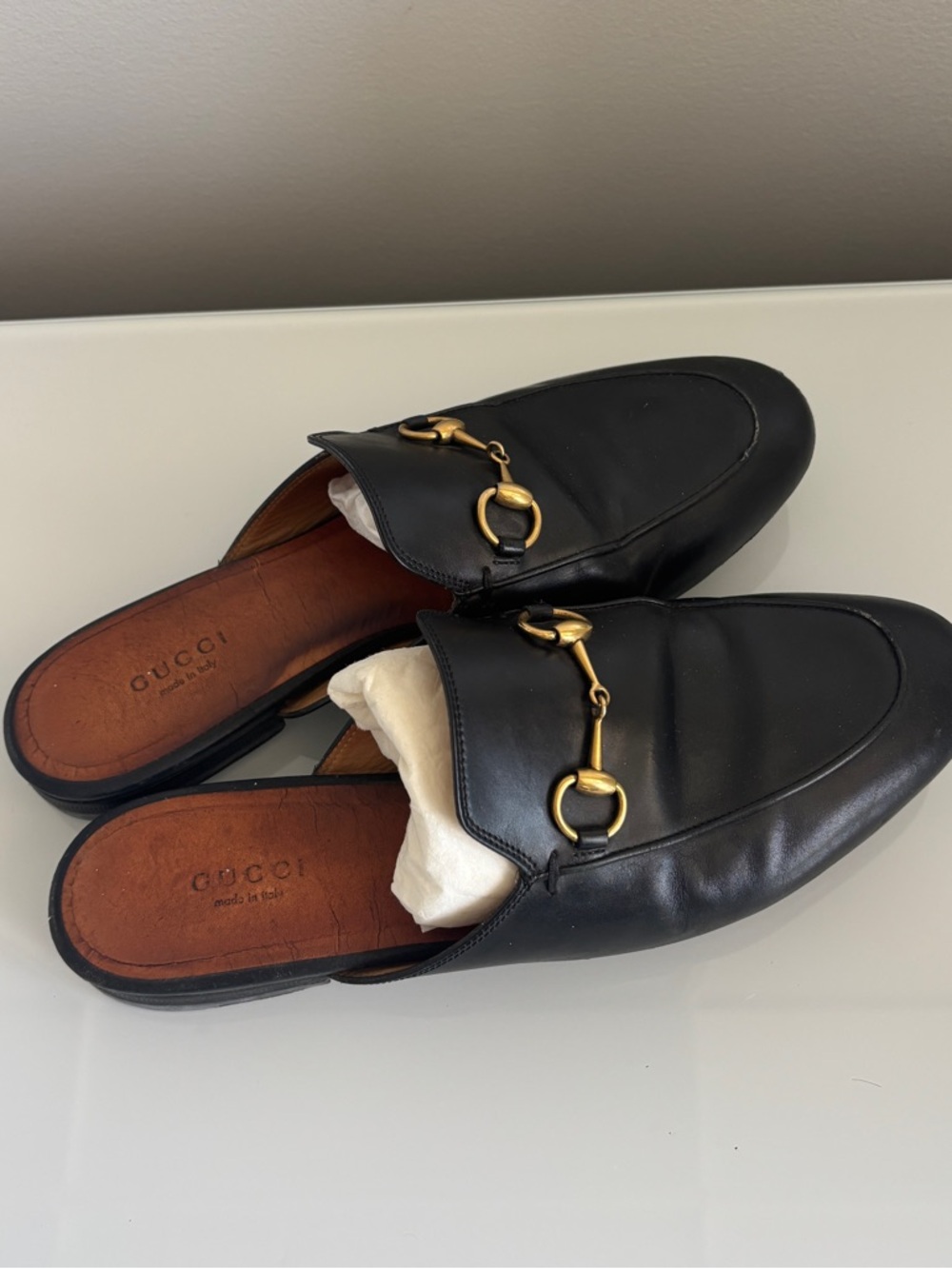 Gucci Black Leather Horsebit Backless Loafers - Picture 4 of 4
